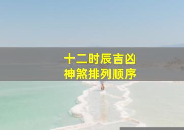 十二时辰吉凶神煞排列顺序