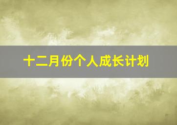 十二月份个人成长计划