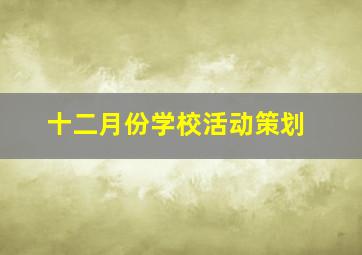 十二月份学校活动策划