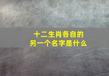 十二生肖各自的另一个名字是什么