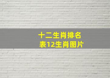 十二生肖排名表12生肖图片