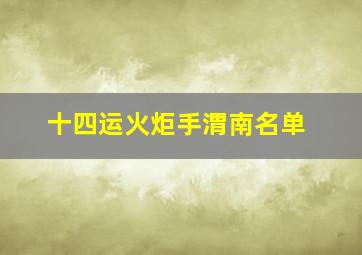 十四运火炬手渭南名单