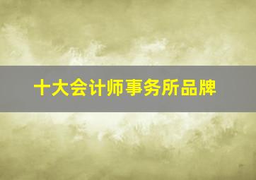 十大会计师事务所品牌