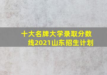 十大名牌大学录取分数线2021山东招生计划