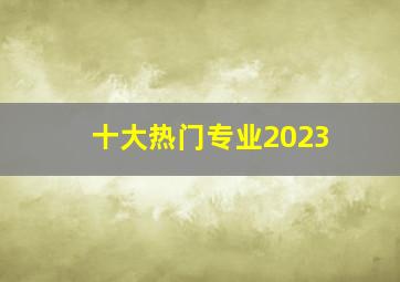 十大热门专业2023