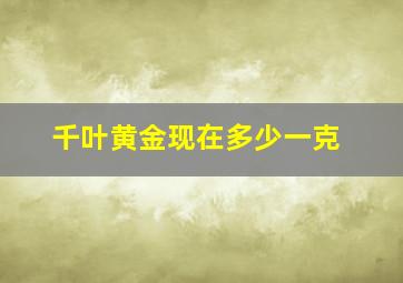 千叶黄金现在多少一克