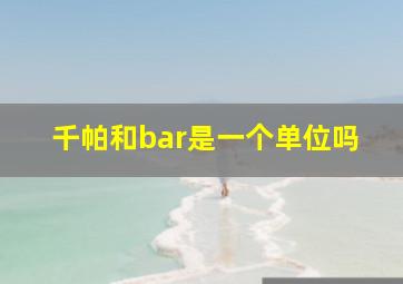 千帕和bar是一个单位吗