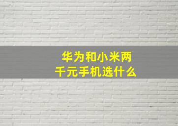 华为和小米两千元手机选什么