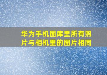 华为手机图库里所有照片与相机里的图片相同