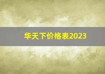 华天下价格表2023