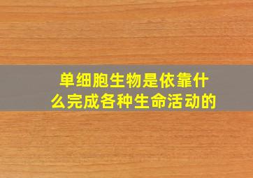 单细胞生物是依靠什么完成各种生命活动的