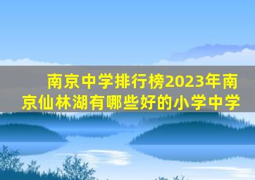 南京中学排行榜2023年南京仙林湖有哪些好的小学中学