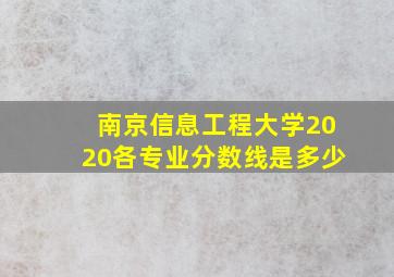 南京信息工程大学2020各专业分数线是多少