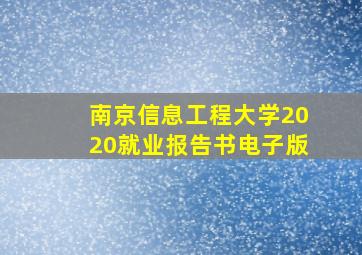 南京信息工程大学2020就业报告书电子版