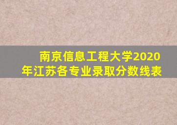 南京信息工程大学2020年江苏各专业录取分数线表