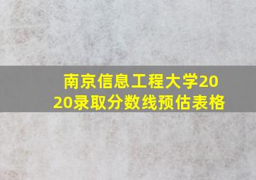 南京信息工程大学2020录取分数线预估表格