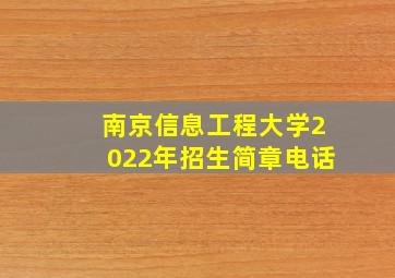 南京信息工程大学2022年招生简章电话