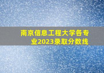 南京信息工程大学各专业2023录取分数线