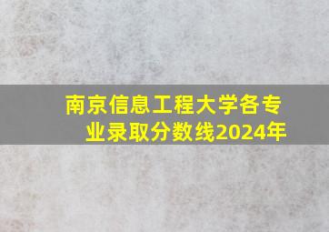 南京信息工程大学各专业录取分数线2024年