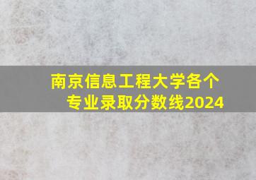 南京信息工程大学各个专业录取分数线2024