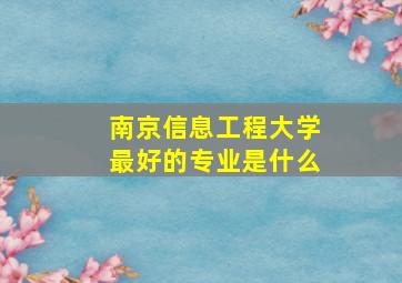 南京信息工程大学最好的专业是什么