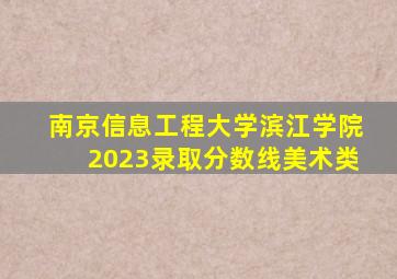 南京信息工程大学滨江学院2023录取分数线美术类