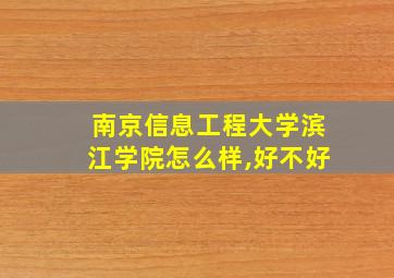 南京信息工程大学滨江学院怎么样,好不好