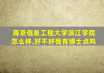 南京信息工程大学滨江学院怎么样,好不好我有博士点吗