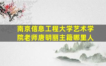 南京信息工程大学艺术学院老师唐明丽主籍哪里人