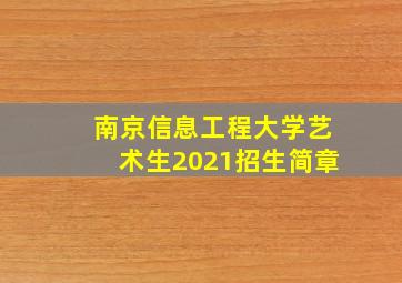 南京信息工程大学艺术生2021招生简章