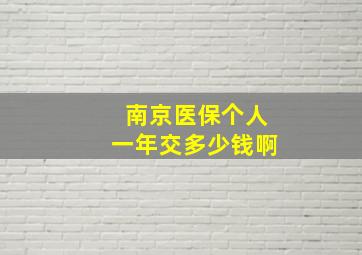 南京医保个人一年交多少钱啊