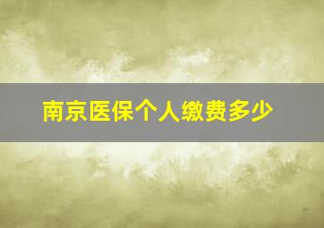 南京医保个人缴费多少