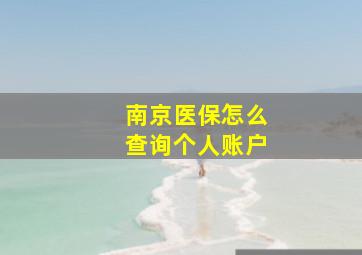 南京医保怎么查询个人账户