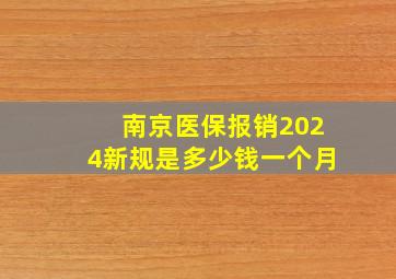 南京医保报销2024新规是多少钱一个月