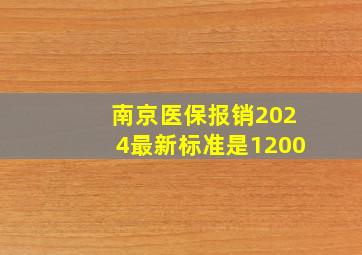 南京医保报销2024最新标准是1200