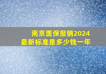 南京医保报销2024最新标准是多少钱一年