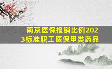 南京医保报销比例2023标准职工医保甲类药品