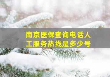 南京医保查询电话人工服务热线是多少号