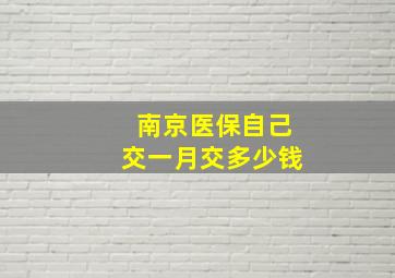 南京医保自己交一月交多少钱