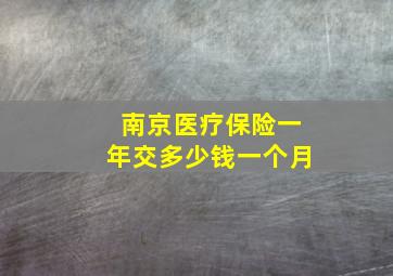 南京医疗保险一年交多少钱一个月