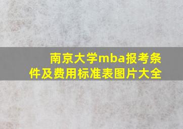 南京大学mba报考条件及费用标准表图片大全