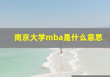 南京大学mba是什么意思