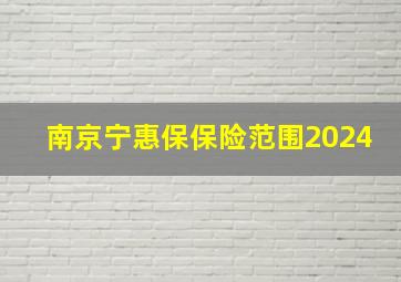 南京宁惠保保险范围2024