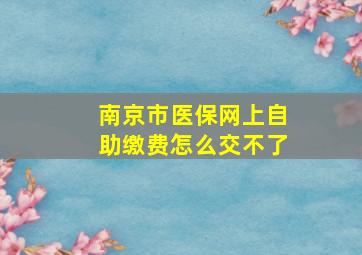 南京市医保网上自助缴费怎么交不了