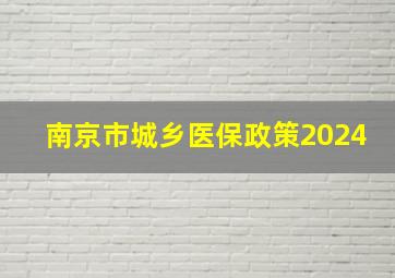 南京市城乡医保政策2024