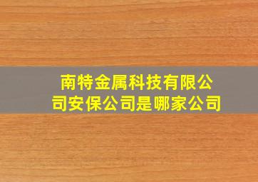 南特金属科技有限公司安保公司是哪家公司