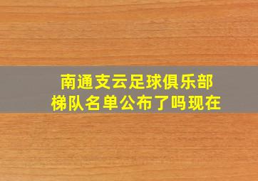 南通支云足球俱乐部梯队名单公布了吗现在