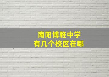 南阳博雅中学有几个校区在哪