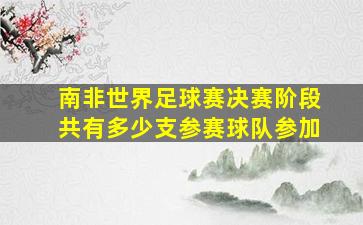 南非世界足球赛决赛阶段共有多少支参赛球队参加