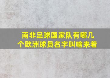 南非足球国家队有哪几个欧洲球员名字叫啥来着